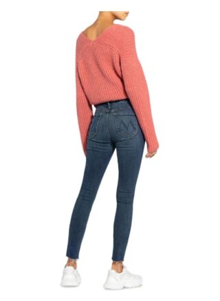 MOTHER The Looker Ankle Fray Skinny Jeans Damen, Blau