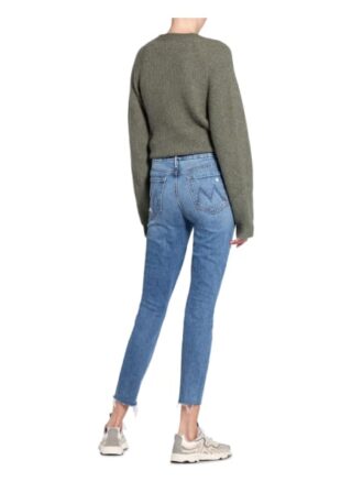 MOTHER The Looker Ankle Fray Skinny Jeans Damen, Blau