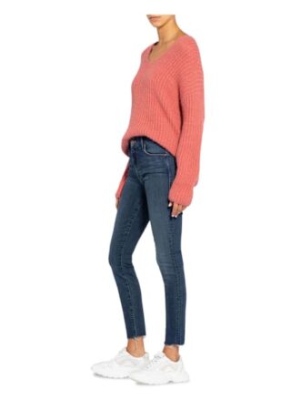 MOTHER The Looker Ankle Fray Skinny Jeans Damen, Blau