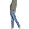 MOTHER The Looker Ankle Fray Skinny Jeans Damen, Blau
