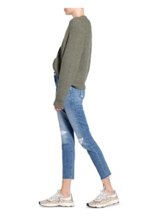 MOTHER The Looker Ankle Fray Skinny Jeans Damen, Blau