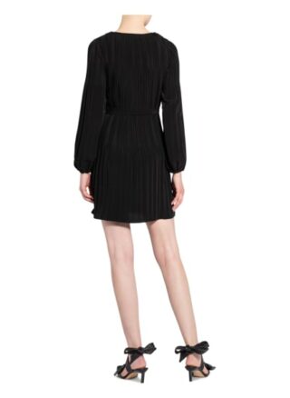 Maje Rochanie Plisseekleid Damen, Schwarz