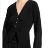Maje Rochanie Plisseekleid Damen, Schwarz
