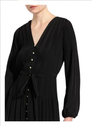 Maje Rochanie Plisseekleid Damen, Schwarz
