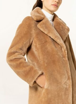 Marc Cain Kunstfell-Mantel Damen, Beige
