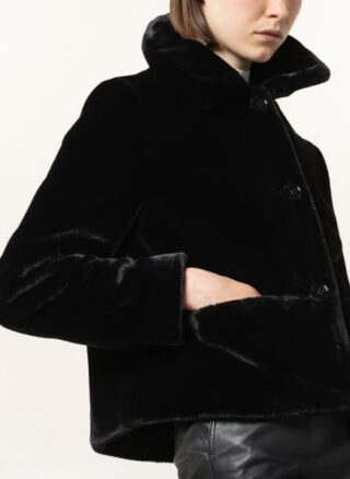 Marc Cain Kunstfelljacke Damen, Schwarz
