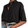 Marc O'Polo Hemdbluse Damen, Schwarz