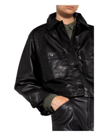 Marc O'Polo Lederjacke Damen, Schwarz