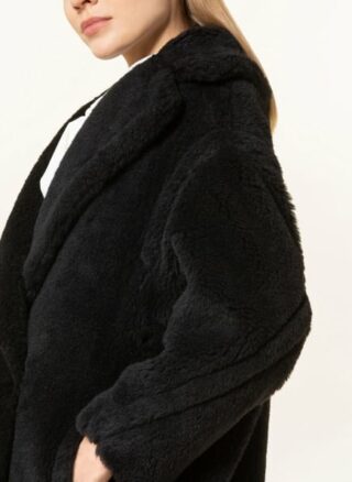 Max Mara Tedgirl Teddyfell-Mantel Damen, Schwarz