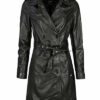 Maze Culima Ledermantel Damen, Schwarz