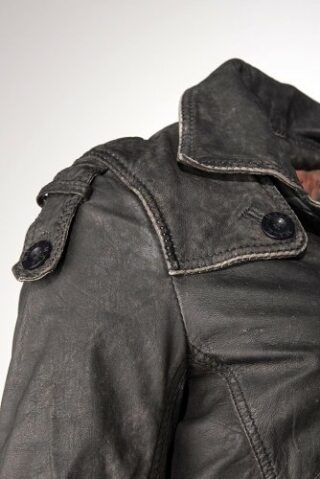 Maze Cybele Ledermantel Damen, Schwarz