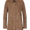 Maze Leder-Overshirt Damen, Beige