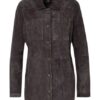 Maze Leder-Overshirt Damen, Grau