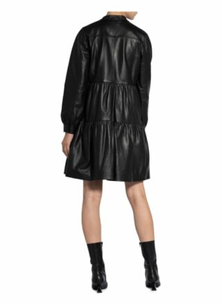 Maze Lederkleid Damen, Schwarz