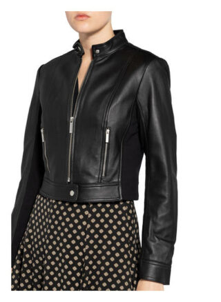 Michael Kors Lederjacke Damen, Schwarz