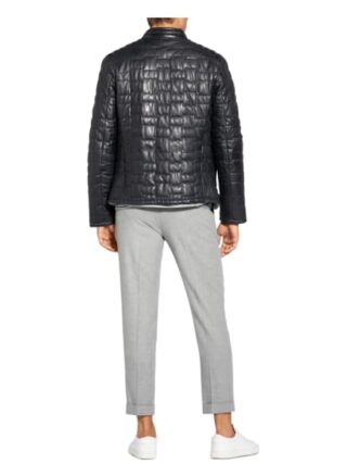 Milestone Alessio Lederjacke Herren, Blau