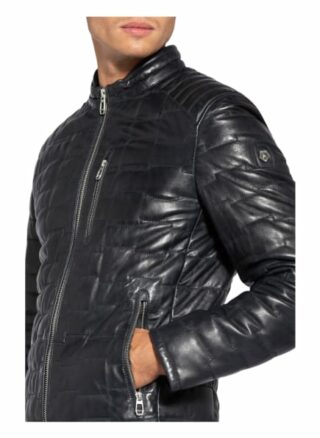 Milestone Alessio Lederjacke Herren, Blau