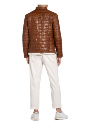 Milestone Alessio Lederjacke Herren, Braun