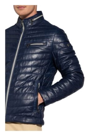 Milestone Damiano Lederjacke Herren, Blau
