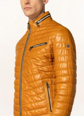 Milestone Damiano Lederjacke Herren, Gelb
