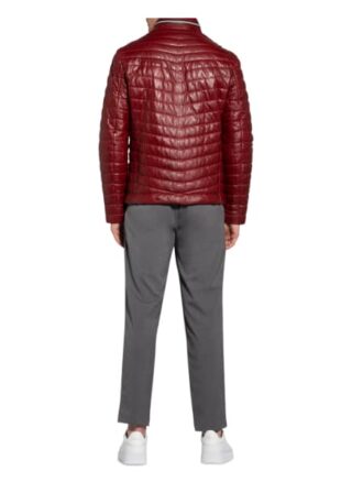Milestone Damiano Lederjacke Herren, Rot