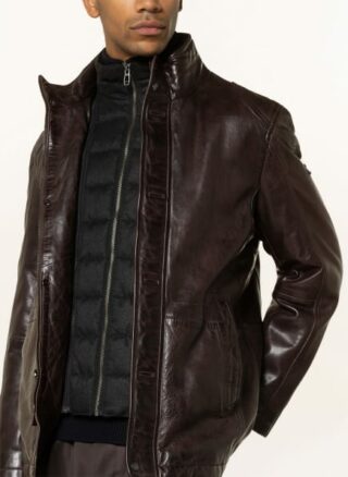 Milestone Lazaro Lederjacke Herren, Braun