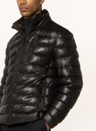 Milestone Nando Lederjacke Herren, Schwarz