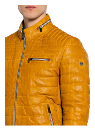 Milestone Terenz Lederjacke Herren, Gelb