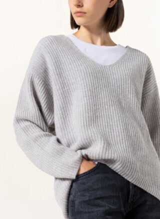 Mrs & HUGS Cashmere-Pullover Damen, Grau