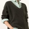 Mrs & HUGS Cashmere-Pullover Damen, Grün