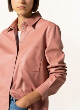 Mrs & HUGS Leder-Overshirt Damen, Pink