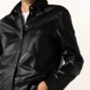 Mrs & HUGS Leder-Overshirt Damen, Schwarz