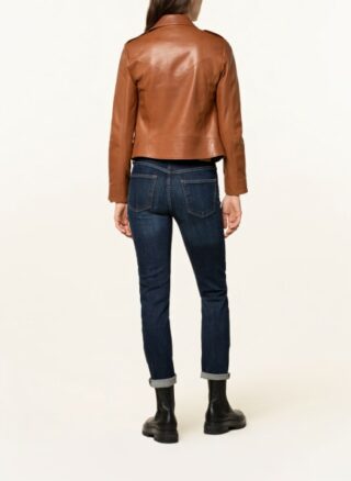 Mrs & HUGS Lederjacke Damen, Braun
