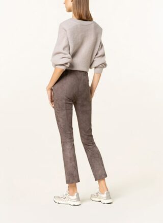 Mrs & HUGS Lederleggings Damen, Grau
