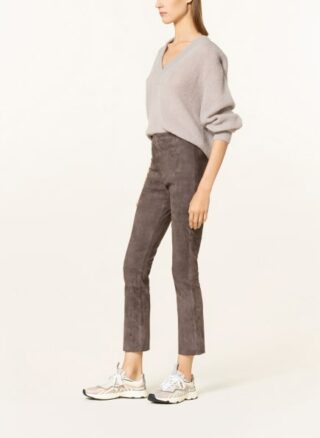 Mrs & HUGS Lederleggings Damen, Grau