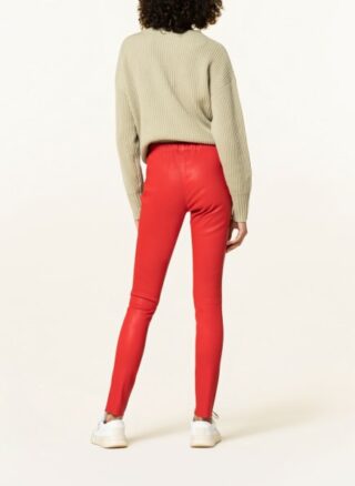 Mrs & HUGS Lederleggings Damen, Rot