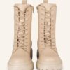 Mrs & HUGS Schnürboots Damen, Beige