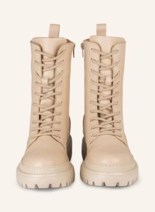 Mrs & HUGS Schnürboots Damen, Beige
