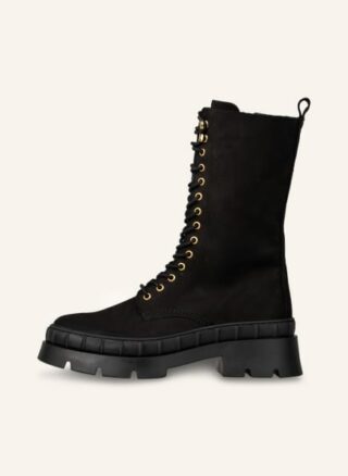 Mrs & HUGS Schnürboots Damen, Schwarz