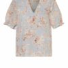 NEO NOIR Rosalie Square Blusenshirt Damen, Blau