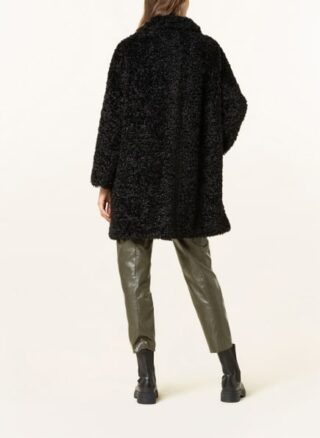 NVSCO Fiona Teddyfell-Mantel Damen, Schwarz