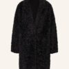 NVSCO Fiona Teddyfell-Mantel Damen, Schwarz