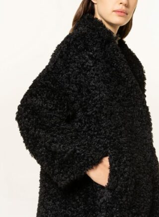 NVSCO Fiona Teddyfell-Mantel Damen, Schwarz