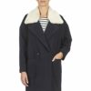 Naf Naf Avina Wollmantel Damen, Blau