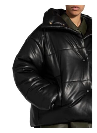Nanushka Lederjacke Damen, Schwarz