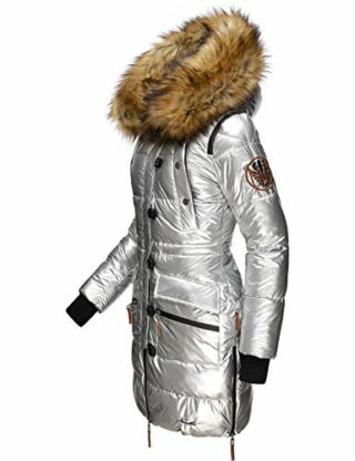 Navahoo Steppmantel Damen, Silber