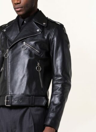 Off-White Lederjacke Herren, Schwarz