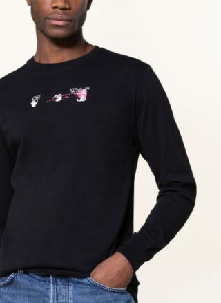 Off-White Longsleeve Herren, Schwarz