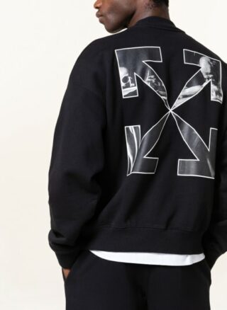 Off-White Oversized-Sweatshirt Herren, Schwarz