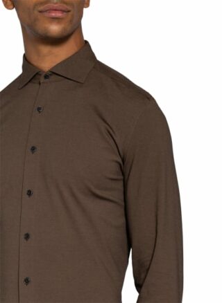 Olymp Luxor 24/7 Jerseyhemd Herren, Braun